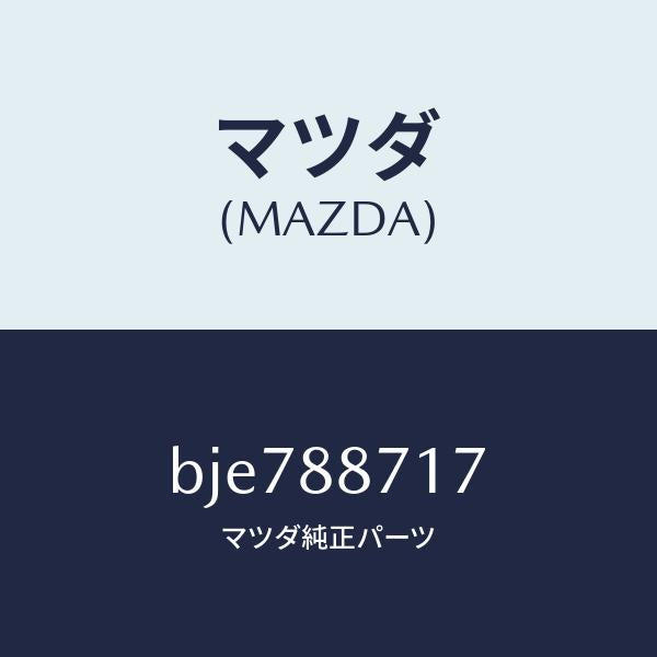 マツダ(MAZDA)プレート(R) セツト/マツダ純正部品/ファミリア アクセラ アテンザ MAZDA3 MAZDA6/BJE788717(BJE7-88-717)