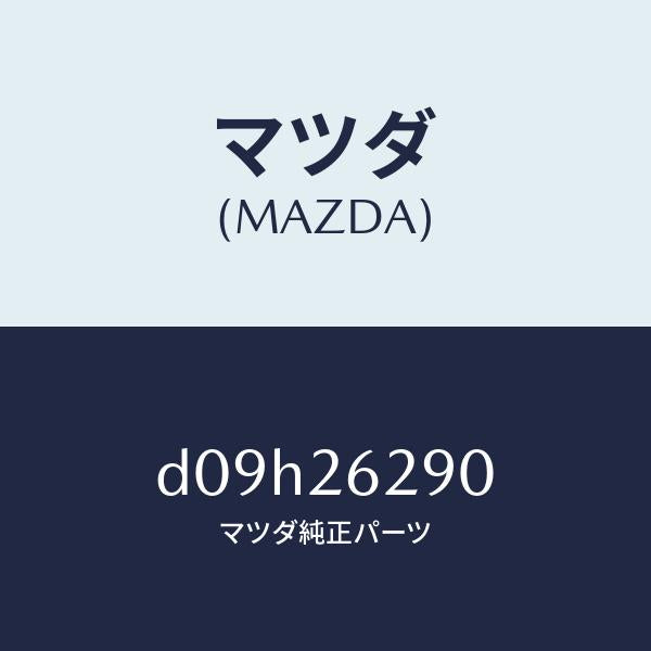 マツダ(MAZDA)プレート(L) ブレーキ バツク/マツダ純正部品/デミオ MAZDA2/リアアクスル/D09H26290(D09H-26-290)