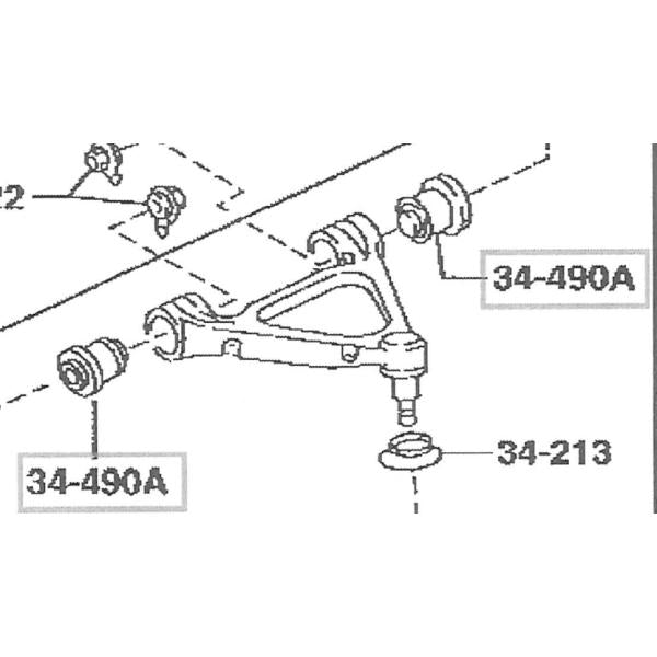 マツダ(MAZDA)ブツシング ラバー/マツダ純正部品/RX7 RX-8/フロントショック/F13134480(F131-34-480)