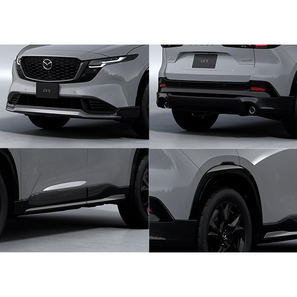 マツダ純正オプション 新型CX-5(KM系 グレード:G/S) アンダースカートセット+アーチモール付(ブラック) フロント+サイド+リア+フェンダーアーチモール