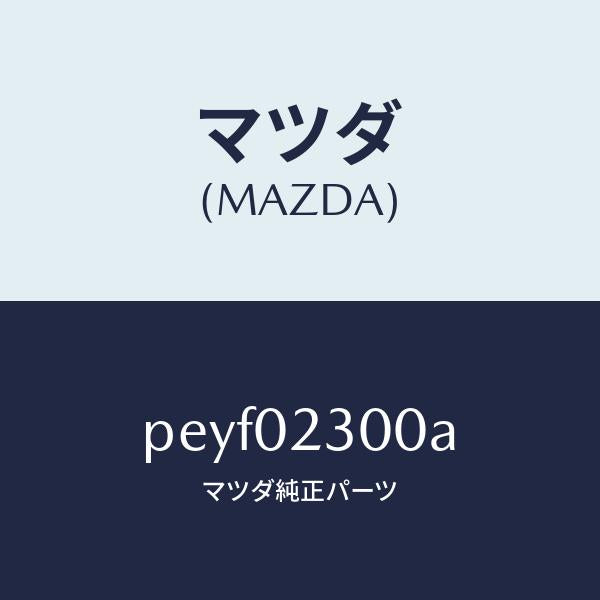 マツダ(MAZDA)エンジン パーシヤル-コンベンシヨ/マツダ純正部品/車種共通/エンジン系/PEYF02300A(PEYF-02-300A)
