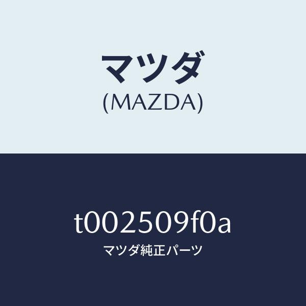 マツダ(MAZDA)モール(R)フロントサツシユA/マツダ純正部品/バンパー/T002509F0A(T002-50-9F0A)