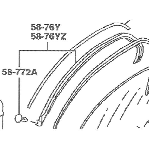 マツダ（MAZDA）ウエザーストリツプ(R) ガラス/マツダ純正部品/RX7  RX-8/FD015876YJ(FD01-58-76YJ)