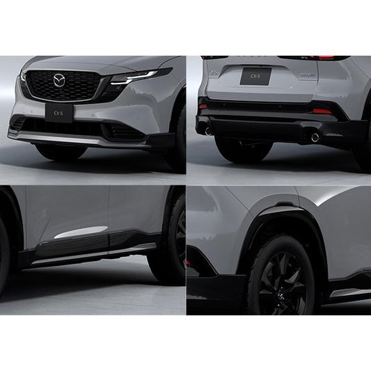 マツダ純正オプション 新型CX-5(KM系 グレード:G/S) アンダースカートセット+アーチモール付(ブラック) フロント+サイド+リア+フェンダーアーチモール