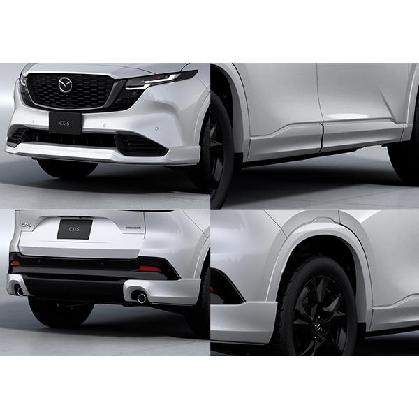 マツダ純正オプション 新型CX-5(KM系) アンダースカートセット+アーチモール(ロジウムホワイトプレミアムM) フロント+サイド+リア+フェンダーアーチモール
