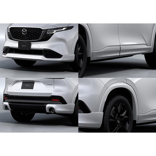 マツダ純正オプション 新型CX-5(KM系) アンダースカートセット+アーチモール(ロジウムホワイトプレミアムM) フロント+サイド+リア+フェンダーアーチモール