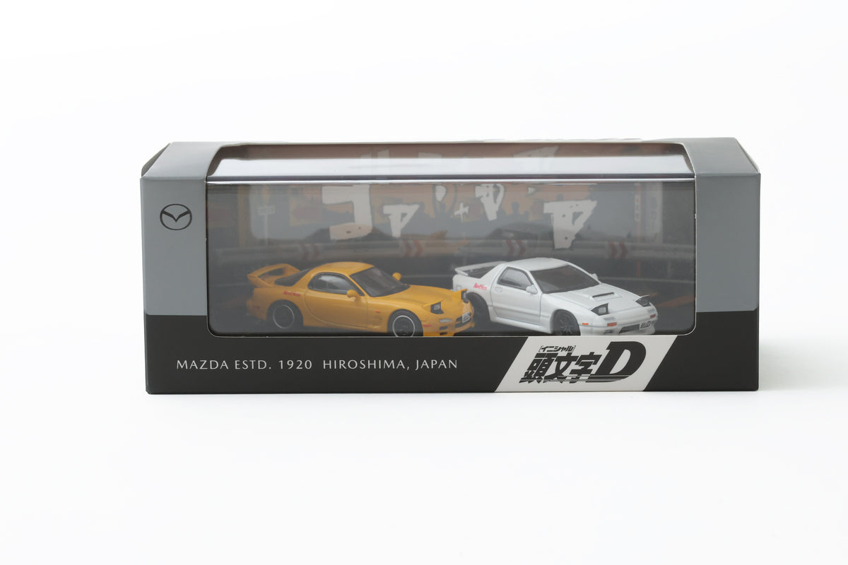 頭文字D RX-7（FC&FD）モデルカー2台セット 1/64 イニシャルD MAZDA ×『頭文字D』高橋兄弟のRX-7モデルカー