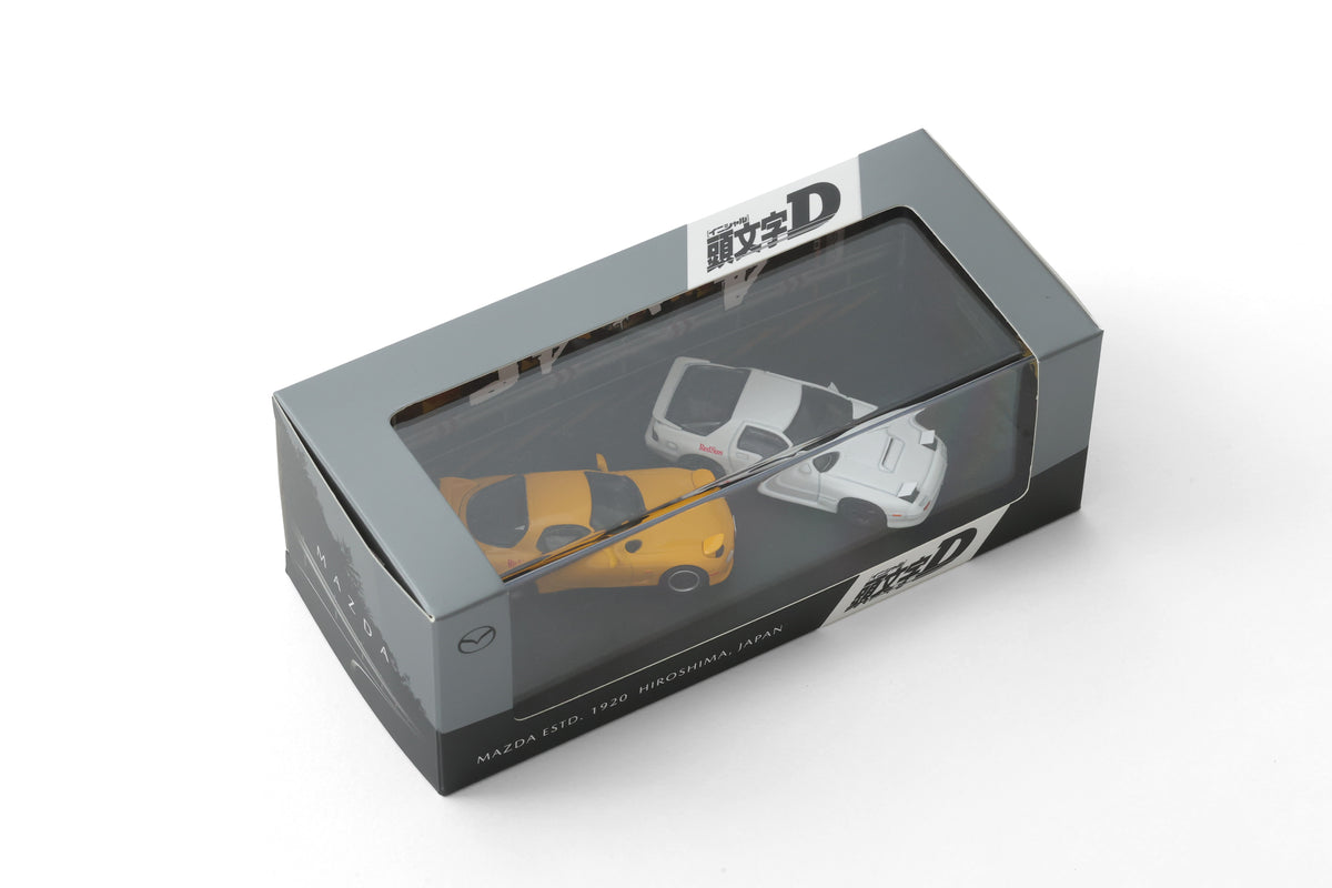 頭文字D RX-7（FC&FD）モデルカー2台セット 1/64 イニシャルD MAZDA ×『頭文字D』高橋兄弟のRX-7モデルカー