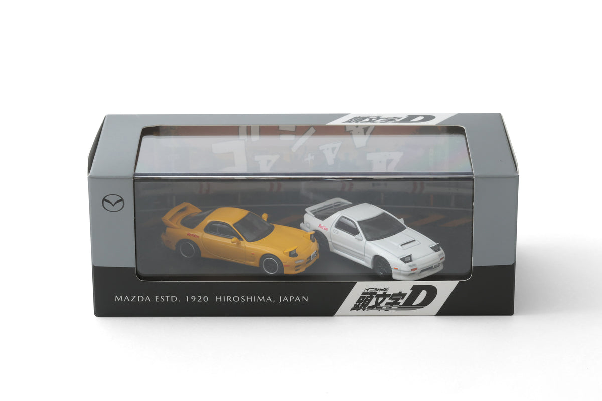 頭文字D RX-7（FC&FD）モデルカー2台セット 1/64 イニシャルD MAZDA ×『頭文字D』高橋兄弟のRX-7モデルカー