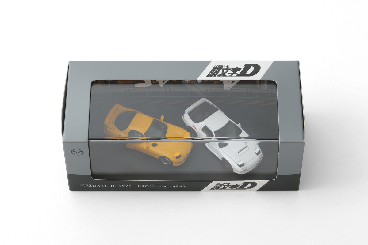 頭文字D RX-7（FC&FD）モデルカー2台セット 1/64 イニシャルD MAZDA ×『頭文字D』高橋兄弟のRX-7モデルカー