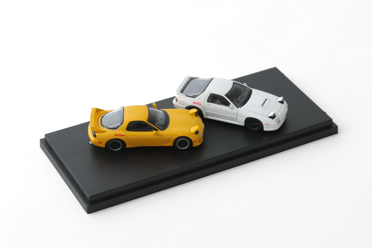頭文字D RX-7（FC&FD）モデルカー2台セット 1/64 イニシャルD MAZDA ×『頭文字D』高橋兄弟のRX-7モデルカー