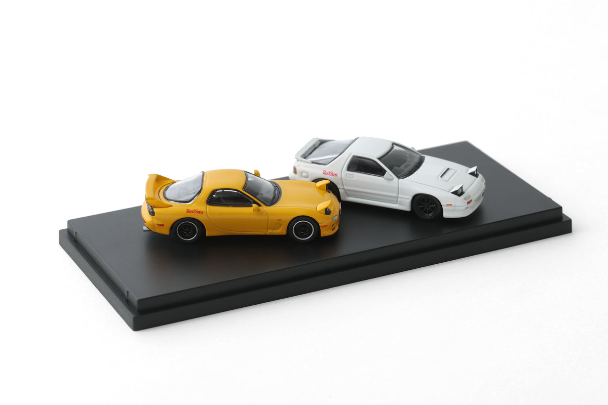 頭文字D RX-7（FC&FD）モデルカー2台セット 1/64 イニシャルD MAZDA ×『頭文字D』高橋兄弟のRX-7モデルカー